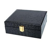 Baluue Scatola Per Sigari Umidificata in Legno Coperchio Ribaltabile 17x15x6.5 Cm, Portasigari Portatile Decorativo Per Viaggi, Contenitore Sigari Resistente Alla Humedad e Sicuro