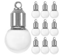 Baluue Set 10 Mini Bottiglie di Vetro Trasparente Tappo a Vite Nichelato 6Mm Bottigliette dei Desideri Piccole per Decorazioni e Fai da Te Ciondoli Portafortuna per Viaggi e Regali