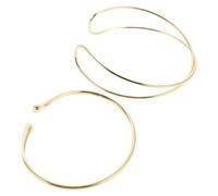 Baluue Set 2 Bracciali da Braccio da Donna Dorati Bracciale Rigido Minimalista Aperto Regolabile Gioielli da Braccio Leggeri per Feste Matrimoni e Uso Quotidiano
