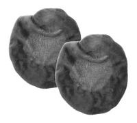 Baluue Set 2 Pezzi Copriwater in Peluche Grigio Scuro, Copertura Antipolvere per Coperchio WC Rotondo e Allungato, Morbido Copriwater Lavabile in Lavatrice per Bagno Caldo e Decorativo