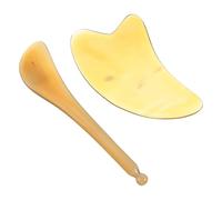 Baluue Set 2 Pezzi di Raschietti per Viso in Corno Naturale, Massaggiatore per Alleviare Mal di Testa e Accelerare Metabolismo, per Massaggi Professionali e Personali
