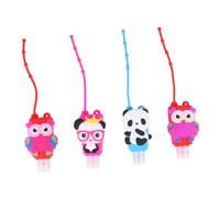 Baluue Set 4 Flaconi Rotondi in Silicone Per Liquidi 30ml Coperchio a Tema Cartone Animato, Senza Risciacquo, Per Ragazzo Ragazza, Contenitori Portatili Per Sapone Mani e Detergenti