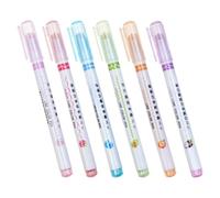 Baluue Set 6 Pennarelli Evidenziatori a Rullo Colorati Motivi Lineari per Journaling e Scrapbooking Penne da Disegno Leggere e Portatili per Studenti Ufficio e Creatività