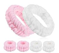 Baluue Set Fasce Per Viso e Braccialetti Elasticizzati Per Spa, Lavaggio Del Viso e Trucco, Tessuto Delicato, Taglia Unica Per Donne, Per Bagno, Yoga e Cura Della Pelle