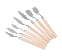 Baluue Spatole per Pittura e Lama in Acciaio Inox Manico in Legno Set 7 Pezzi per Spatola Portatile per Pittura ad Olio e Tecnica Mista su Ceramica e Tessuto