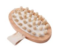 Baluue Spazzola da Bagno Massaggiante per Corpo Testa Rotonda in Legno Spazzola Esfoliante per Doccia Rimuove Cellule Morte e Tossine Stimola Circolazione