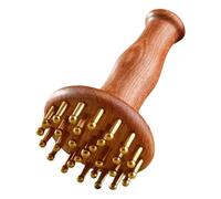 Baluue Spazzola da Massaggio e Dalla Legno di Sandalo e Ottone per dei Chioma e Massaggio dei Meridiani Design Ergonomico per Rilassamento