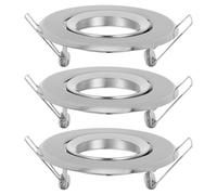 Baluue Staffa Portalampada da Incasso in Ferro per Faretti Mr16 Gu10, Set 3 Pezzi Anello di Finitura Metallico per Apparecchi di Illuminazione da Soffitto, Compatibile Lampadine Spot,