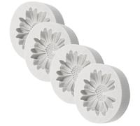 Baluue Stampo in Silicone a Forma di Fiore per Candele e Resina, Set da 4 Pezzi Design Girasole e Margherita, Piccolo Formato Flessibile per Decorazioni Fai da Te e Diffusori Aromatici
