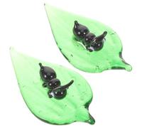 Baluue Statuetta di Formica in Cristallo Soffiato a Mano 2 Pezzi, Decorazione da Giardino e Ornamento da Scrivania Ufficio, Figurina di Insetto Realistica in Vetro per Arredamento Casa