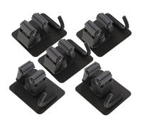 Baluue Supporto da Parete per Scope e Stracci senza Foratura Set 5 Ganci Resistenti Morsetto in Plastica Organizzatore Salvaspazio per Bagno Cucina e Lavanderia