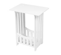 Baluue Tavolino Laterale Bianco in Pvc-legno per Camera da Letto, Semplice e Compatto, come Comodino per Posizionare Lampada e Organizzare lo Spazio