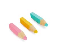 Balvi Appendino da Parete Pencil Colore Giallo, Rosa, Turchese, 3 Pezzi Legno