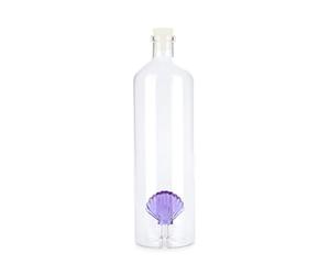 Balvi Bottiglia Atlantic Shell Colore Lilla Fatta a Mano in Vetro borosilicato 30 cm