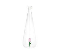 Balvi Bottiglia Botanical Tulip Colore Rosa Fatto a Mano in borosilicato Vetro 1 L