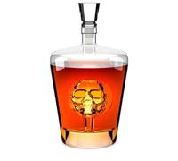 Balvi Bottiglia decanter per liquore whisky con teschio in vetro lt. 1