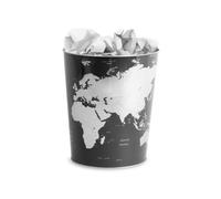 Balvi Cestino Carta Globe Colore Grigio Design Mappa del Mondo Latta 26x22x17,7 cm