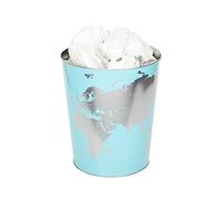 Balvi Cestino Carta Globe Colore Turchese Mappa del Mondo Latta 26cm (Alto) 22cm(Diametro)