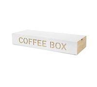 Balvi Coffee Box Coffee Box Colore Bianco Per contenere le capsule di caffè Metallo/bambù 6x14,5x37,2