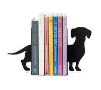 Balvi Fermalibri teckel Colore Nero Supporto da scaffale per Libri a Forma di Un Cane 2 unità Metallo