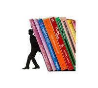 Balvi Fermalibri Too Many Colore Nero Supporto da scaffale per Libri a Forma di Assistente Divertente