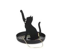 Balvi Porta Anelli Feline Colore Nero Supporto Porta Gioielli a Forma di Gatto Metallo