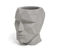 Balvi Porta matite The Head Colore Grigio Forma di Testa Silhouette Geometrica Cemento