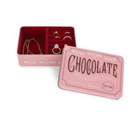 Balvi Portagioie Chocolate Colore Rosa Simula Una barretta di Cioccolato Latta Velluto