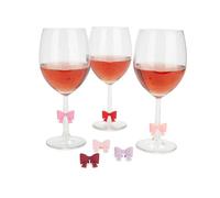 Balvi Segna Bicchieri Coquette 6 segna Bicchieri a Forma di Fiocco di Diversi Colori Plastica PVC