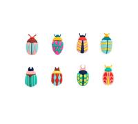 Balvi Segna bicchieri The Beetles Design originale a forma di scarafaggi colorati Plastica