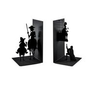Balvi set 2 fermalibri in metallo nero Romeo & Giulietta e Don Quijote balvi