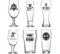 Balvi Set Bicchieri Birra L´Hedoniste Colore Trasparente Set di 6 Bicchieri di Birra Progettare Birra
