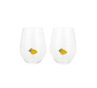 Balvi Set bicchieri Botanical Lemon Colore giallo Fatto a mano in borosilicato Vetro 2x500 ml