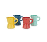 Balvi Set tazzine da Cafè Moka Colore Multicolor 4 tazzine Colorate a Forma di Moka Ceramica 8,5x8,6X