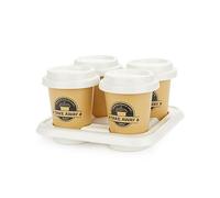 Balvi Set tazzine da caffè Take Away Colore Marrone, Bianco Include Un Vassoio di Porcellana Porcella