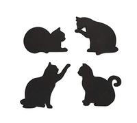 Balvi Sottobicchieri Cat Colore Nero Set di 4 in Forma di Gatto Sono magnetici per metterli sulla por