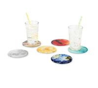 Balvi Sottobicchieri Planets Set di 6 sottobicchieri con Base per conservarli 6 Diversi Design raffig