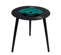 Balvi Tavolino Greatest Hits Colore Verde A Forma di Disco in Vinile con Gambe in Legno Vetro 40 cm