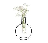 Balvi Vaso Round Silhouette Colore Nero Vaso Decorativo di Vetro e Metallo Vaso Originale in Forma di