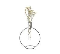 Balvi Vaso rotondo Silhouette XL Colore Nero Vaso decorativo in vetro e metallo. Vaso originale in fo