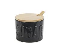 Balvi Zuccheriera Colore Nero Contenitore Elegante per conservare Lo Zucchero Ceramica/bambù 7,4x9,5X