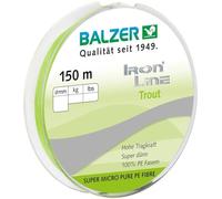 Balzer Ironline Trout - Filo intrecciato a 3 strati, 150 m, per trota, colore: Chartreuse, diametro: 0,04 mm/2,8 kg