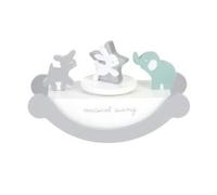 Bam Bam - Altalena musicale in legno con coniglietto elefante e cervi decorazioni