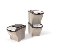 Bama 40295 Poker Pet Contenitori Set 3 Pezzi, Beige