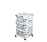 Bama 99002 Insieme Cassetti con Ruote, Bianco Orchidea Bianca/Flyaway 3 Cassetti