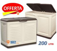 Bama BAULE CASSAPANCA CONTENITORE da ESTERNO in PLASTICA → 200 Lt / cm 78x45x64