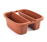 Bama Fioriera doppia Klunia da balcone PP 50x19,8x18,5 cm agganci regolabili serbatoio d'acqua