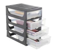 Bama Cassettiera da Tavolo 4 Cassetti - Hobby Box Compatta per Ufficio o Casa...