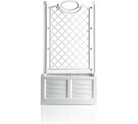 BAMA Fioriera Con Spalliera Separè In Resina, Colore BIANCO 80x42,5x150cm