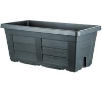 Bama Fioriera rettangolare effetto legno 80x40x34 cm Antracite senza sottofioriera
